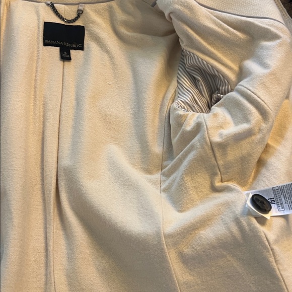 Banana Republic Cream Pea Coat.  Size Small - Picture 5 of 6